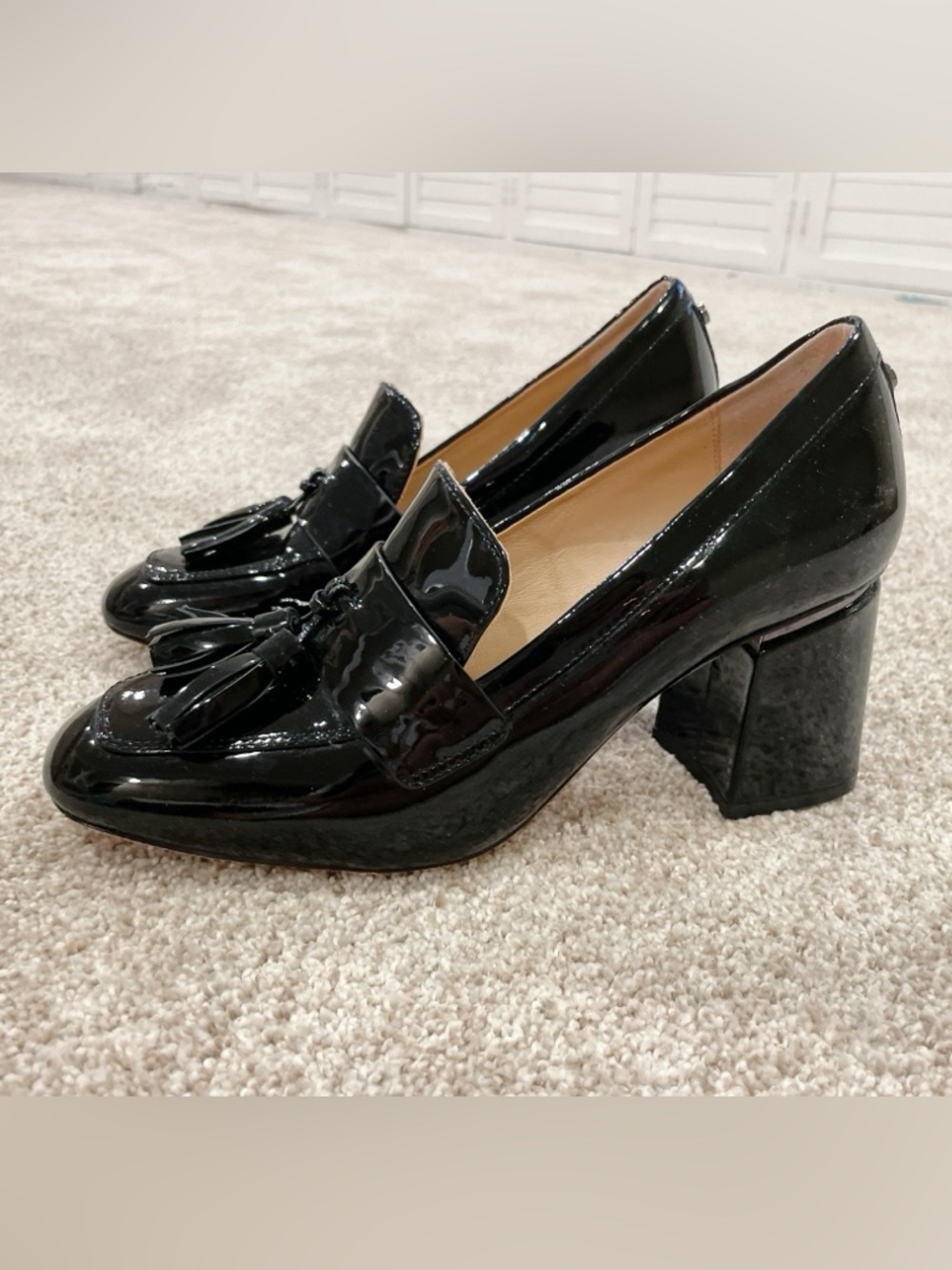Antonio Melani Women's Black Heeled Loafers w tassels - women’s 7.5